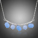 Blue Resin and Clear Austrian Crystal Pendant Necklace