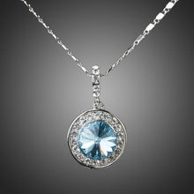 Load image into Gallery viewer, Blue Round Crystal Necklace KPN0069 - KHAISTA Fashion Jewellery
