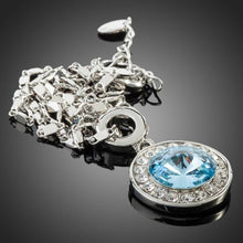 Load image into Gallery viewer, Blue Round Crystal Necklace KPN0069 - KHAISTA Fashion Jewellery
