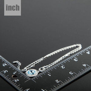 Blue Round Crystal Necklace KPN0069 - KHAISTA Fashion Jewellery