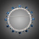 Blue Austrian Crystal Geometric Brooch