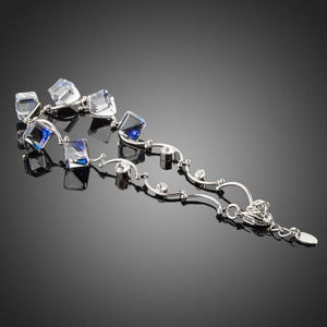 Blue Square Charm Bracelet - KHAISTA Fashion Jewellery