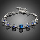 Blue Square Crystal Charm Bracelet