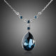 Blue Water Crystal Pendant Necklace