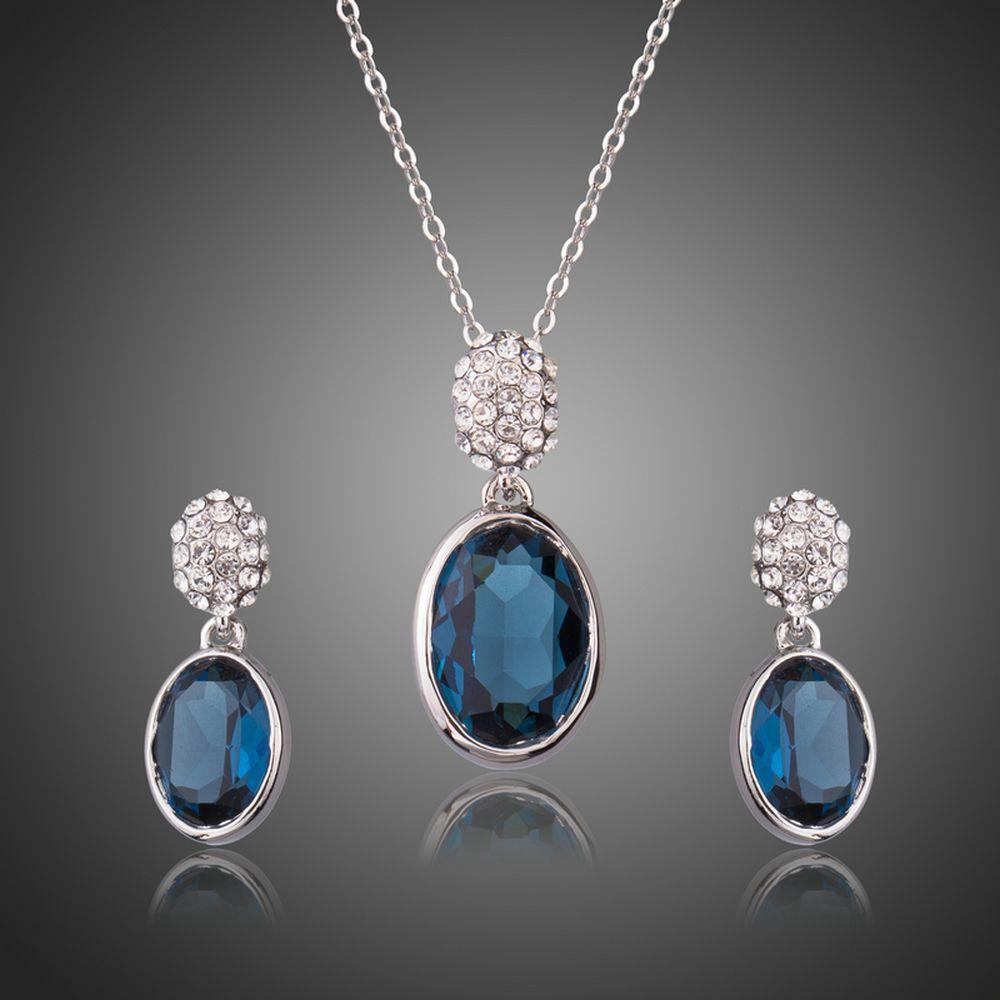Blue Water Earrings & Necklace Set - KHAISTA Fashion Jewellery