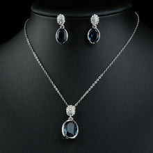 Load image into Gallery viewer, Blue Water Earrings &amp; Necklace Set - KHAISTA Fashion Jewellery
