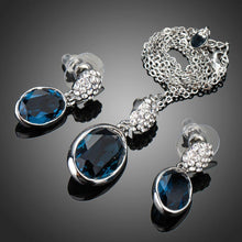 Load image into Gallery viewer, Blue Water Earrings &amp; Necklace Set - KHAISTA Fashion Jewellery
