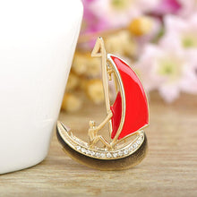 Load image into Gallery viewer, Boat Sail Brooch Pin - KHAISTA Fashion Jewellery
