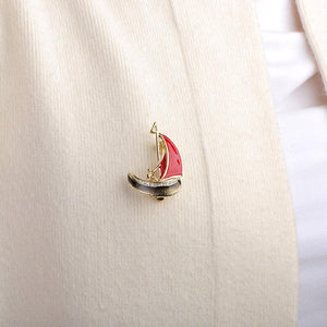 Boat Sail Brooch Pin - KHAISTA Fashion Jewellery
