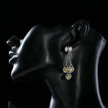Load image into Gallery viewer, Bowknot Crystal Drop Hoop Earrings - KHAISTA Fashion Jewellery
