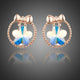 Bow Knot Crystal Flower Stud Earrings