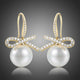 Pearl Bow Knot Dangle Drop Earrings