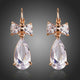 Bow Knot Tie Cubic Zirconia Drop Earrings