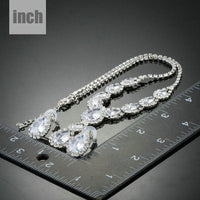 White CZ stud necklace detail by Khaista