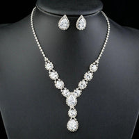 Side angle view of Khaista white CZ set