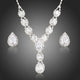 Bright White Cubic Zirconia Necklace and Stud Earrings Set
