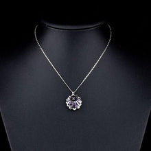Load image into Gallery viewer, Bud White Gold Color Stellux Austrian Crystal Necklace KPN0045 - KHAISTA Fashion Jewellery
