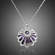 White Gold Bud Stellux Austrian Crystal Necklace
