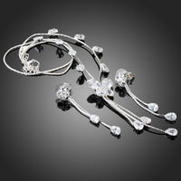 Side angle view of Khaista butterfly CZ set