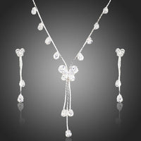 Khaista butterfly cut cubic zirconia necklace drop earrings set