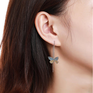 Butterfly Drop Earrings -KPE0376 - KHAISTA Fashion Jewellery