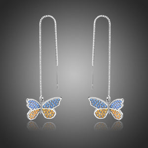 Butterfly Drop Earrings -KPE0376 - KHAISTA Fashion Jewellery