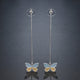 Crystal Butterfly Drop Earrings