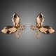 Gold Stellux Austrian Crystal Butterfly Stud Earrings