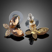 Load image into Gallery viewer, Butterfly Gold Stellux Austrian Crystal Stud Earrings -KPE0046 - KHAISTA Fashion Jewellery
