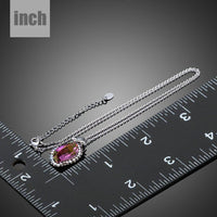 Pendant detail on KHAISTA butterfly on autumn leaf crystal pendant necklace