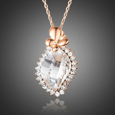 Butterfly on Crystal Pendant Necklace - KHAISTA Fashion Jewellery
