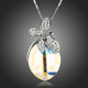 Butterfly on Crystal Pendant Necklace
