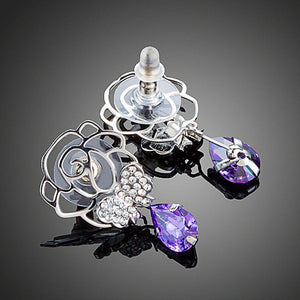 Butterfly On Flower Drop Earrings - KHAISTA Fashion Jewellery
