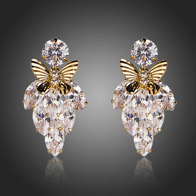 Butterfly On Leaf Drop Earrings - KHAISTA Fashion Jewellery