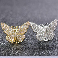 Close-up of crystals on Khaista butterfly statement brooch