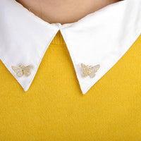 Khaista crystal butterfly statement brooch on white background