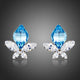 Sea Blue Crystal Butterfly Stud Earrings