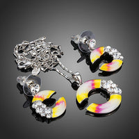 Close-up of crystals on Khaista C-shape set