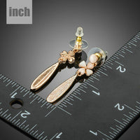 cactus flower crystal drop earrings detail view by KHAISTA