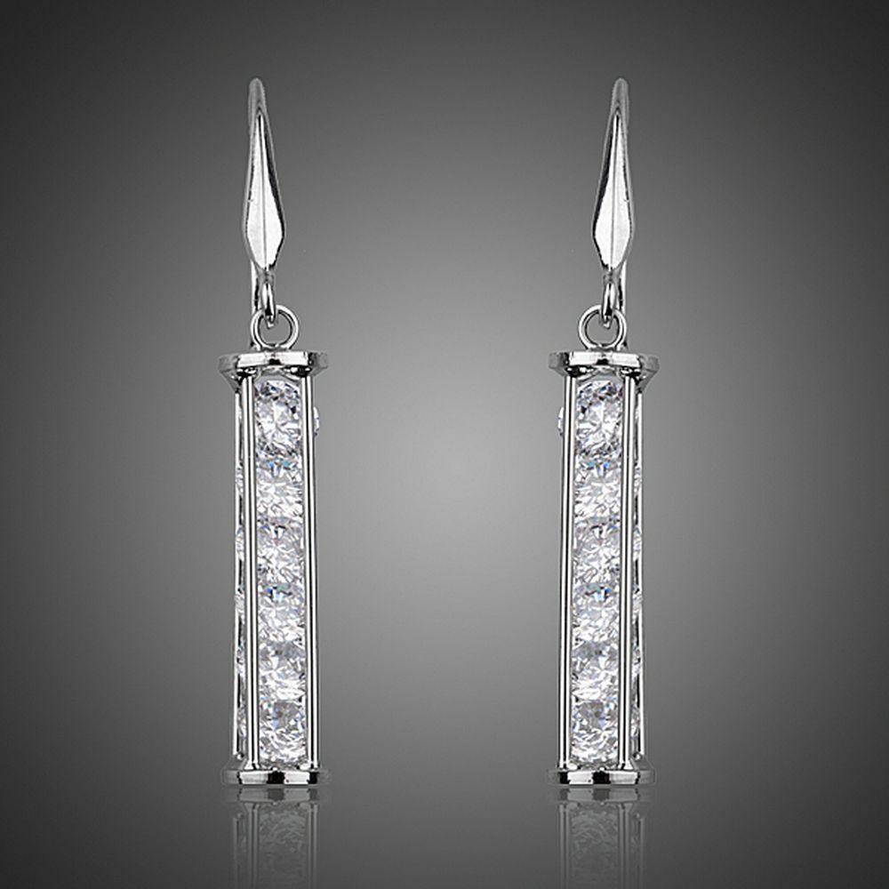 Candle Shaped Crystal Drop Earrings - KHAISTA Fashion Jewellery