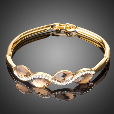 Caramel Bangle - Crystal Wave - KHAISTA Fashion Jewellery
