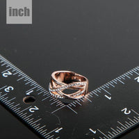 Artistic craftsmanship and structured profiles of the elegant clear crystal stacking ring
