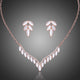 Cat's Eye and CZ Antler Bridal Wedding Jewellery Set