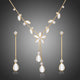 Cat's Eye Stone Floral and Leaf CZ Jewellery Set
