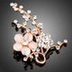 Cat's Eye Stone Flower and Plant Brooch