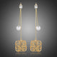 Chain and Square Pearl Drop Earrings