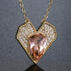 Champagne Austrian Crystal Vintage Heart Necklace