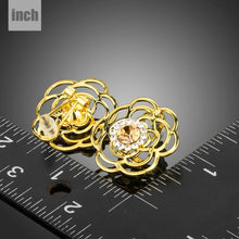 Load image into Gallery viewer, Champagne Austrian Crystals Stud Earrings -KPE0297 - KHAISTA Fashion Jewellery
