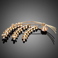 Close-up of champagne CZ on Khaista bunch brooch