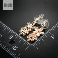 champagne crystal cluster drop earrings detail view by KHAISTA